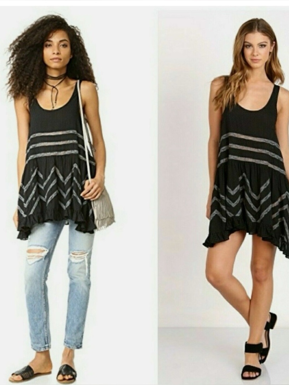 Free People Voile and Lace Trapeze Slip Dress